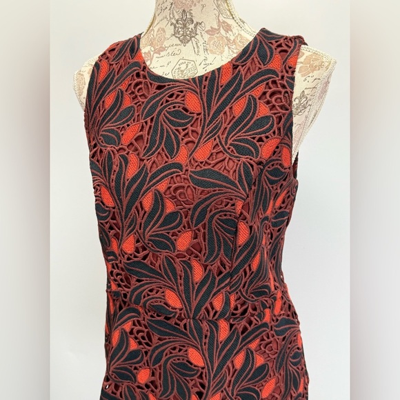 Ann Taylor Red and Black Fitted Embellished Tank Top - Picture 2 of 13